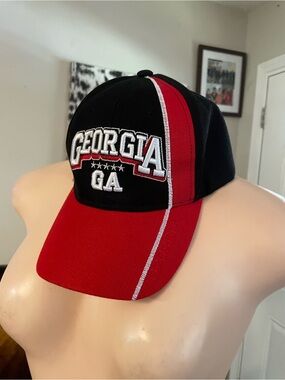 Georgia GA Red and Black Baseball Cap adjustable hat tournament dad summer